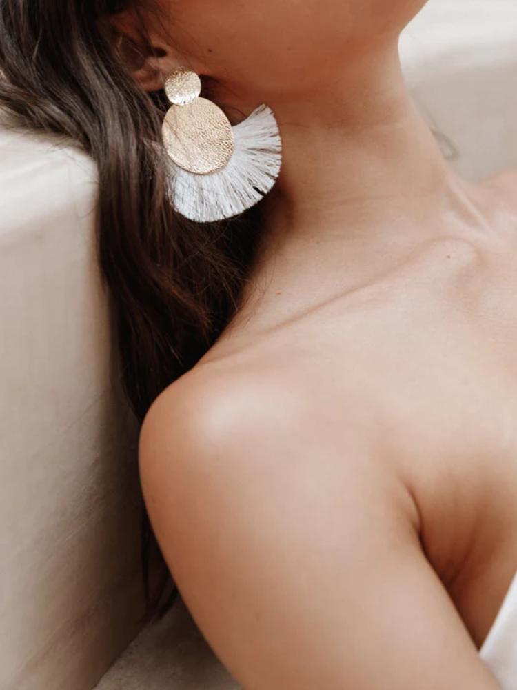 Ruth Metal Püskül Küpe