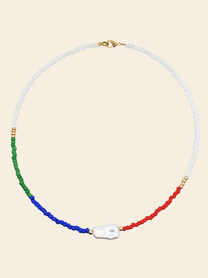 Sally Gökkuşağı Darı Boncuklu İnci Kolye Seti