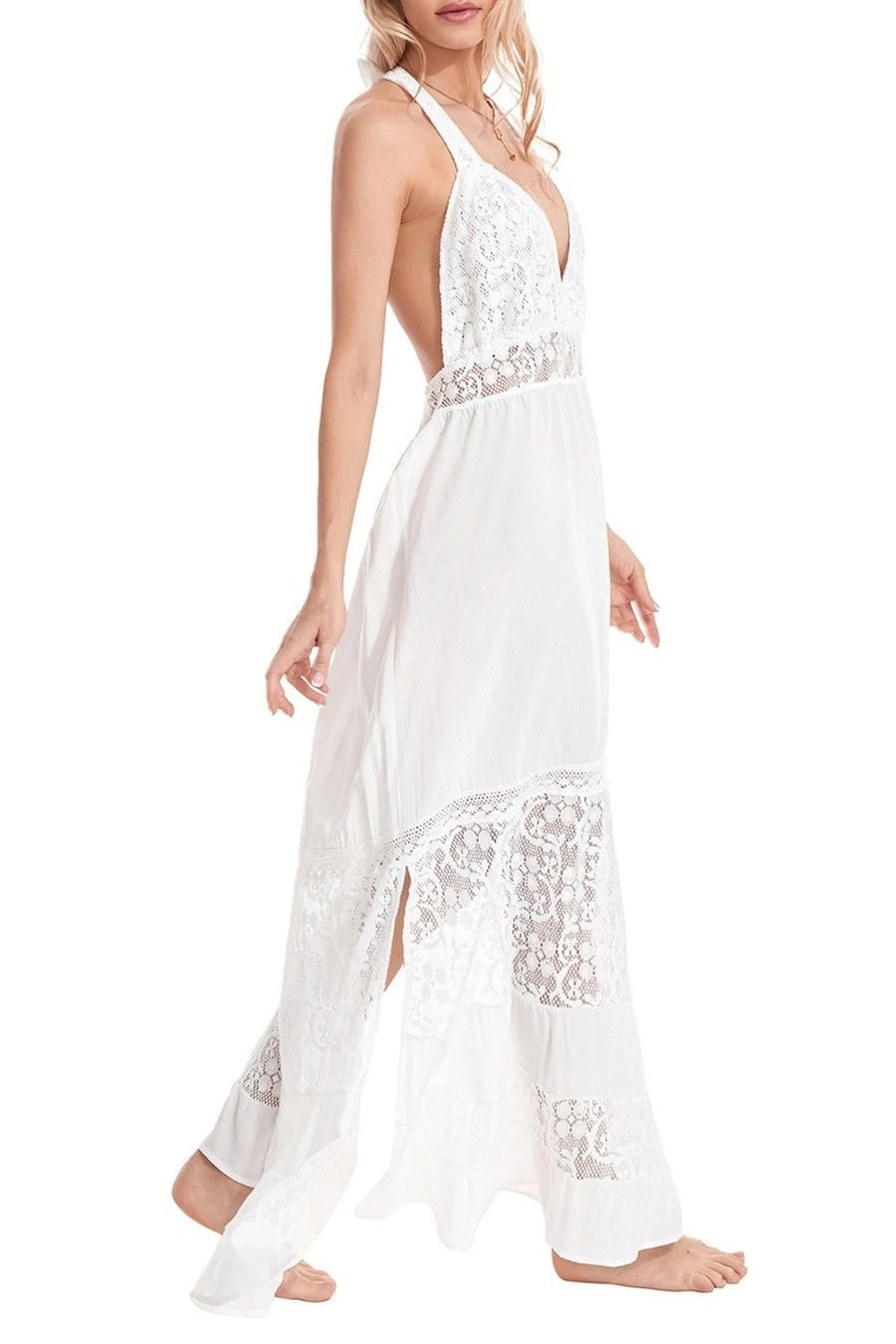 Sandra Dantelli V Yaka Plaj Örtüsü