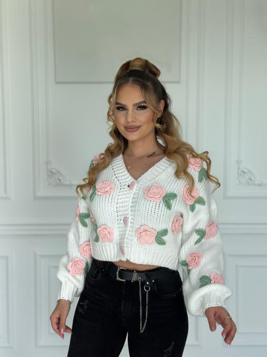 Selena Rose Örgü Kazak Hırka