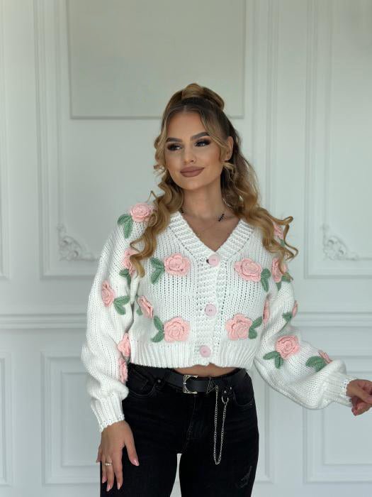 Selena Rose Örgü Kazak Hırka