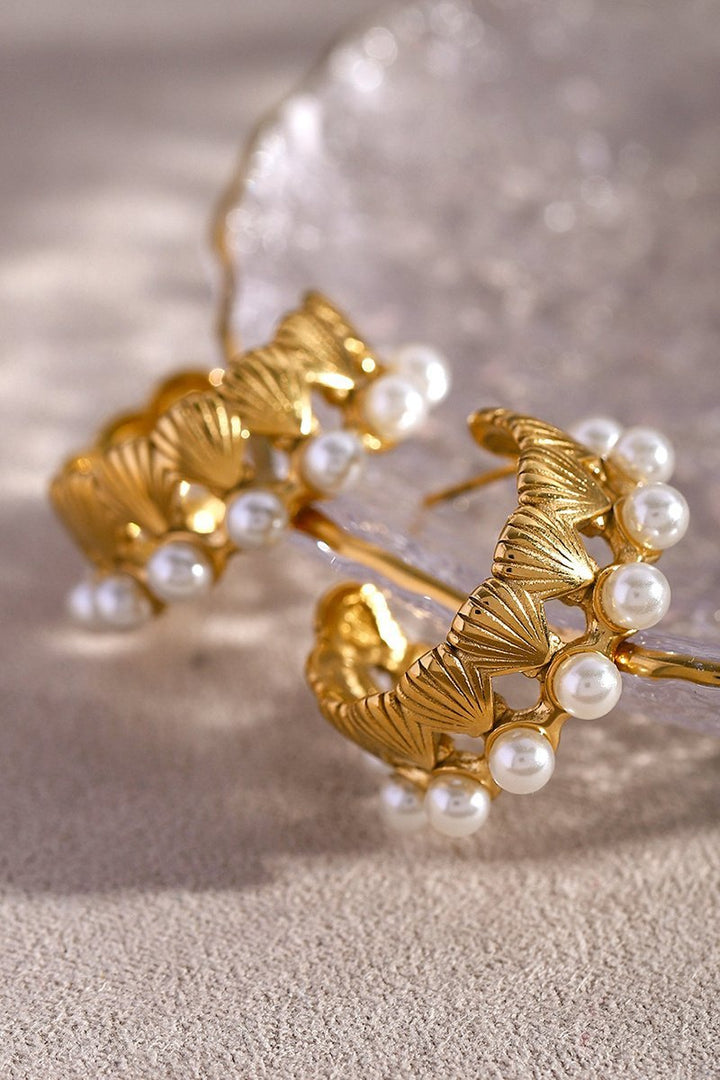 Kabuk İnci Halka Küpe