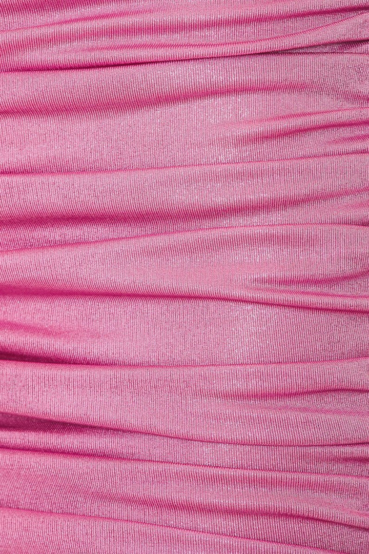 Sibyl Metalik Dekolteli Uzun Elbise