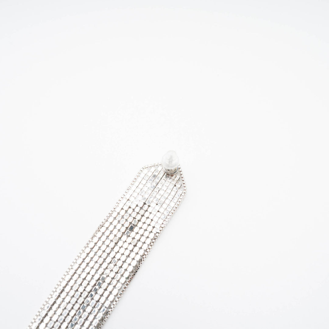 Gümüş Kaplama Saçaklı Damla Küpe