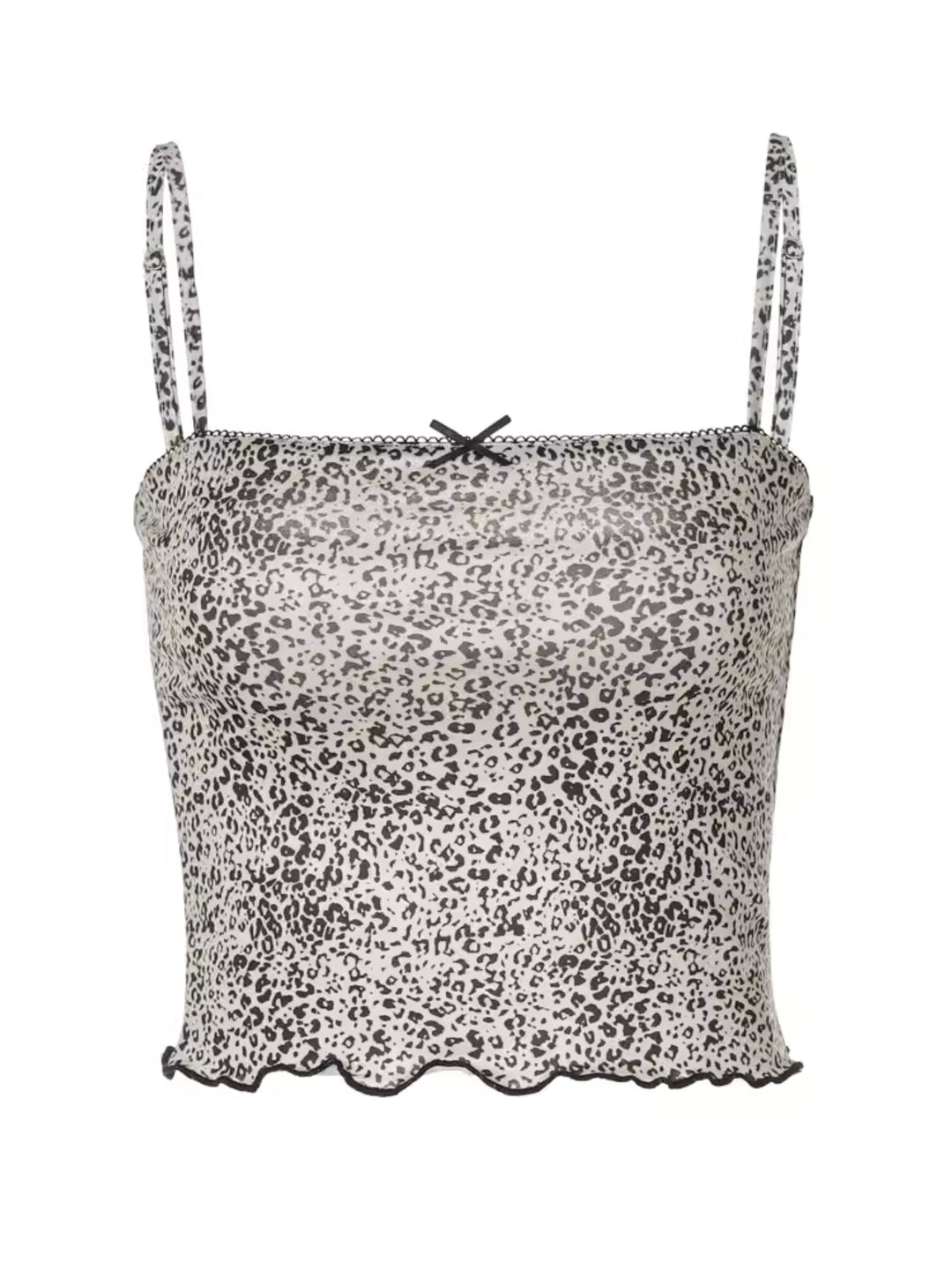 Grecia Leopar Desenli Crop Bluz