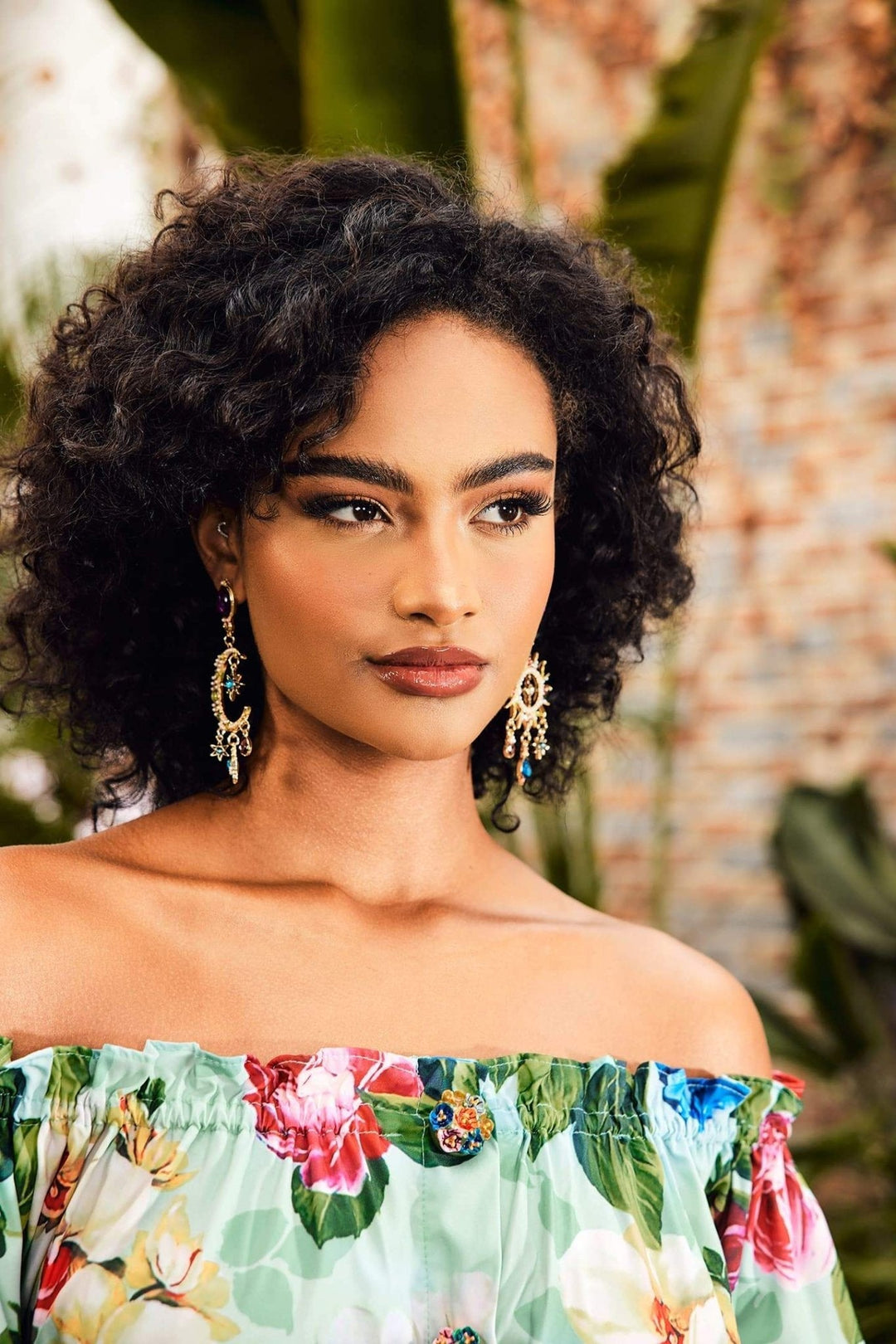 Güneş Ve Ay Asimetrik Uzun Sallantılı Küpe