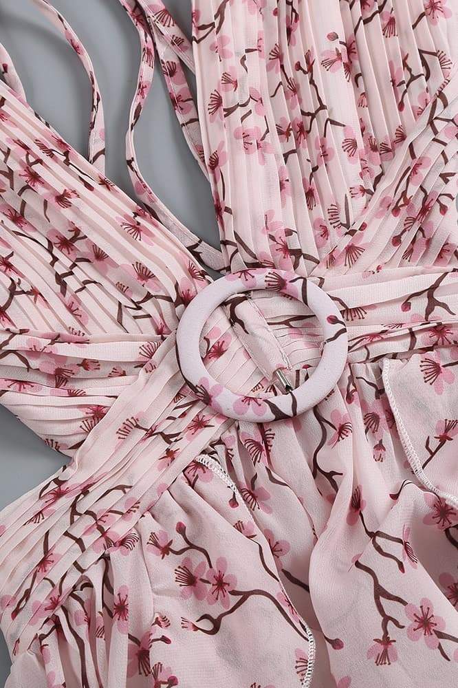 Suzanne Çiçek Baskılı Cut-Out Maxi Elbise