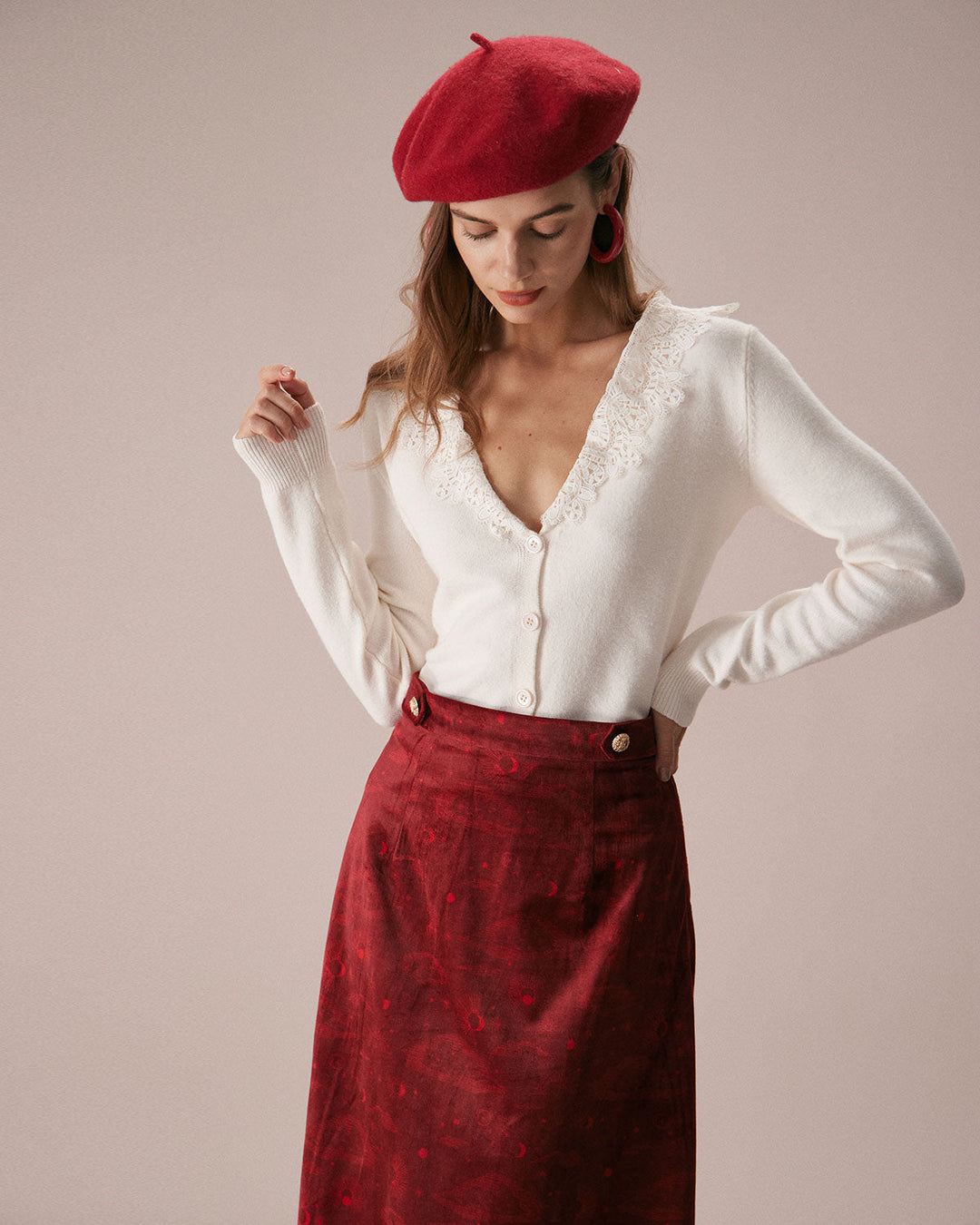 Dantel Yaka Triko Hırka