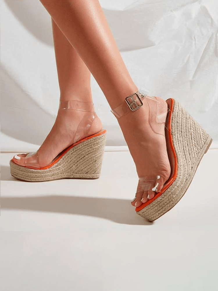 Tobey Pvc Hasır Dolgu Topuklu Ayakkabı