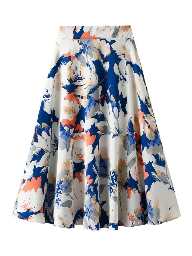 Una Çiçek Baskılı Kloş Etek