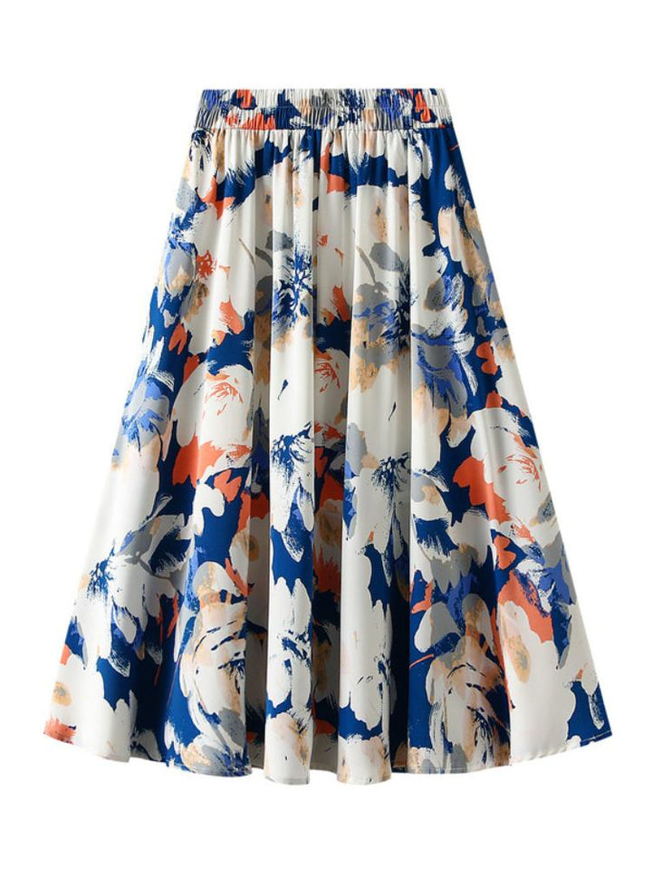 Una Çiçek Baskılı Kloş Etek