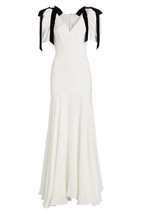 Valentina Puf Kol Fiyonklu Maxi Elbise