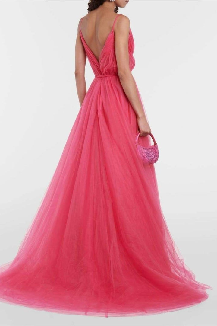 Veromca Pelerinli V Yaka Maxi Slip Elbise