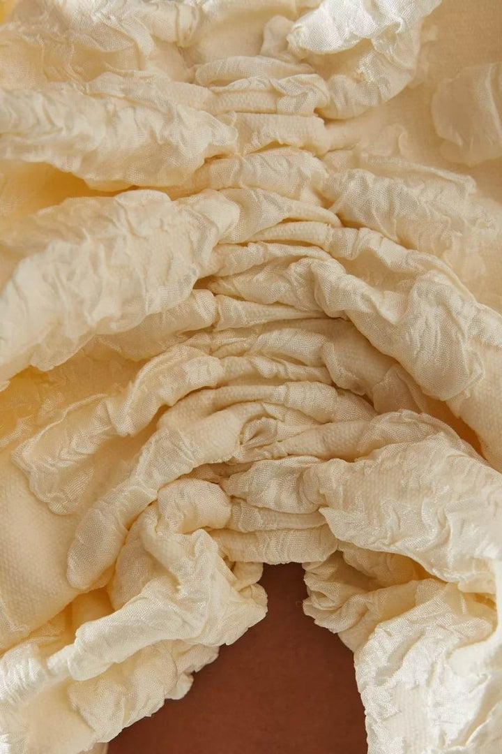 Veronica Jakarlı Puf Kollu Midi Elbise