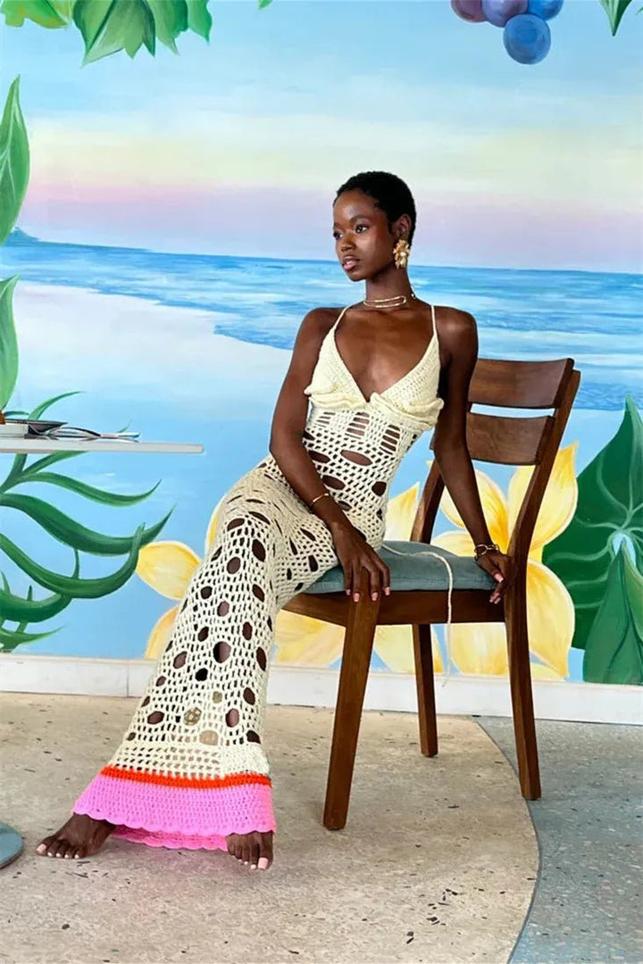 Viola Sırtı Açık Uzun Elbise