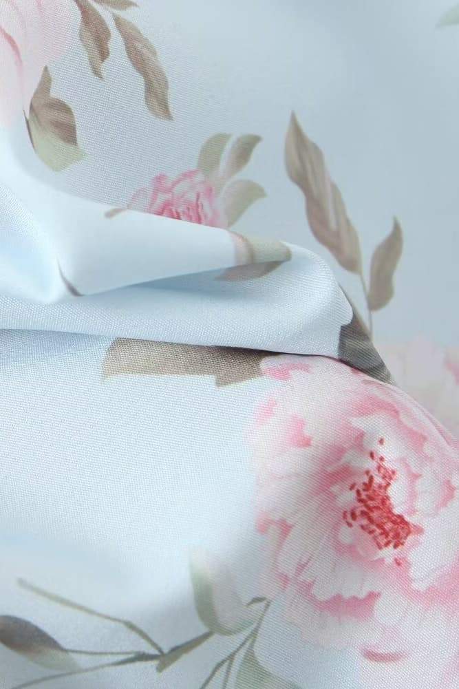 Vivian Çiçekli Fırfırlı Yırtmaçlı Midi Elbise