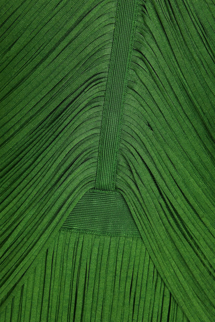 Phoebe Boyundan Bağlamalı Püsküllü Maxi Elbise