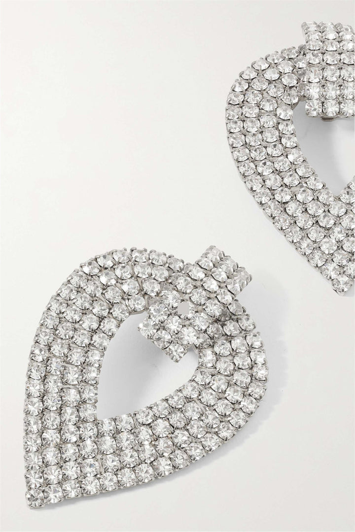 İçi Boş Kristal Kalp Küpe