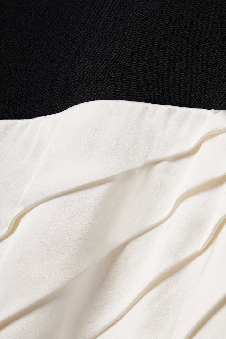 Marjorie Asimetrik Pileli Maxi Elbise