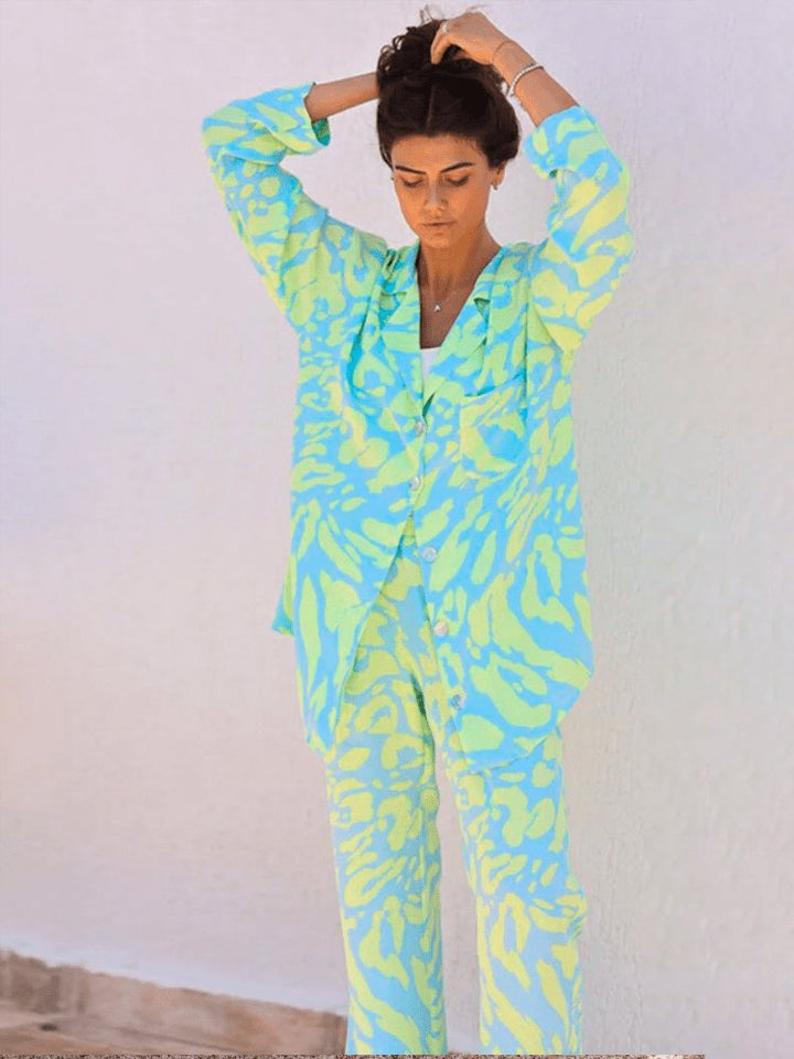 Dalgalı Baskılı Lounge Takımı