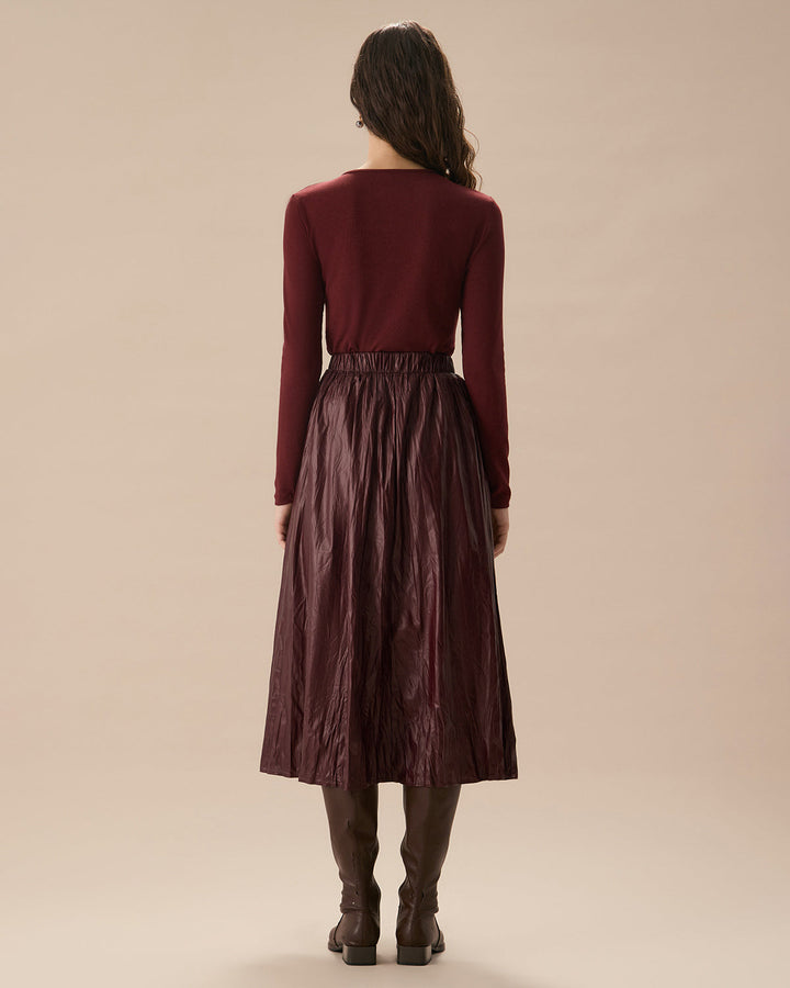 Kırmızı Fırfırlı Tek Düğmeli Hırka