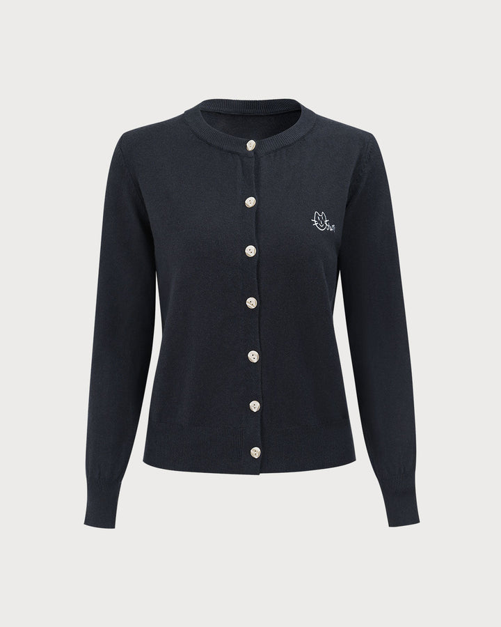 Gri Tek Düğmeli Nervürlü Örgü Hırka