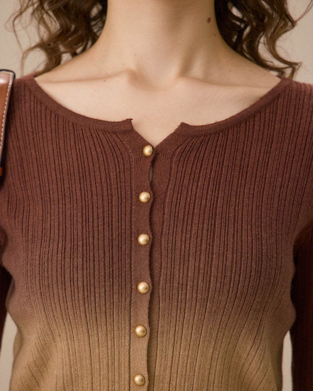 Kiremit Kırmızı Tie Dye Yuvarlak Yaka Hırka