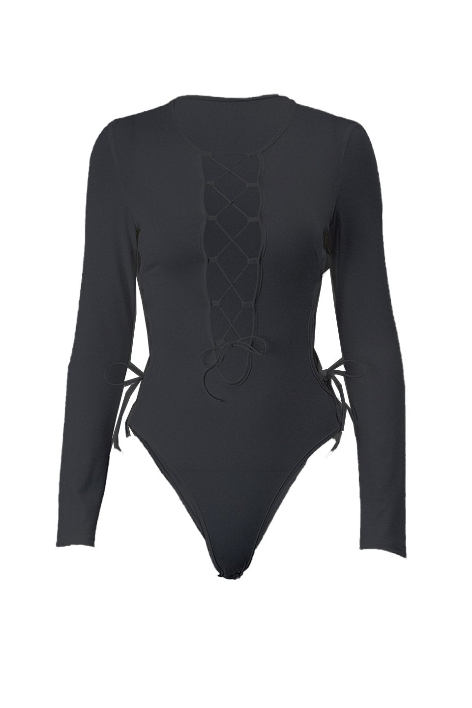Yetta V Yaka Bağcıklı Bodysuit