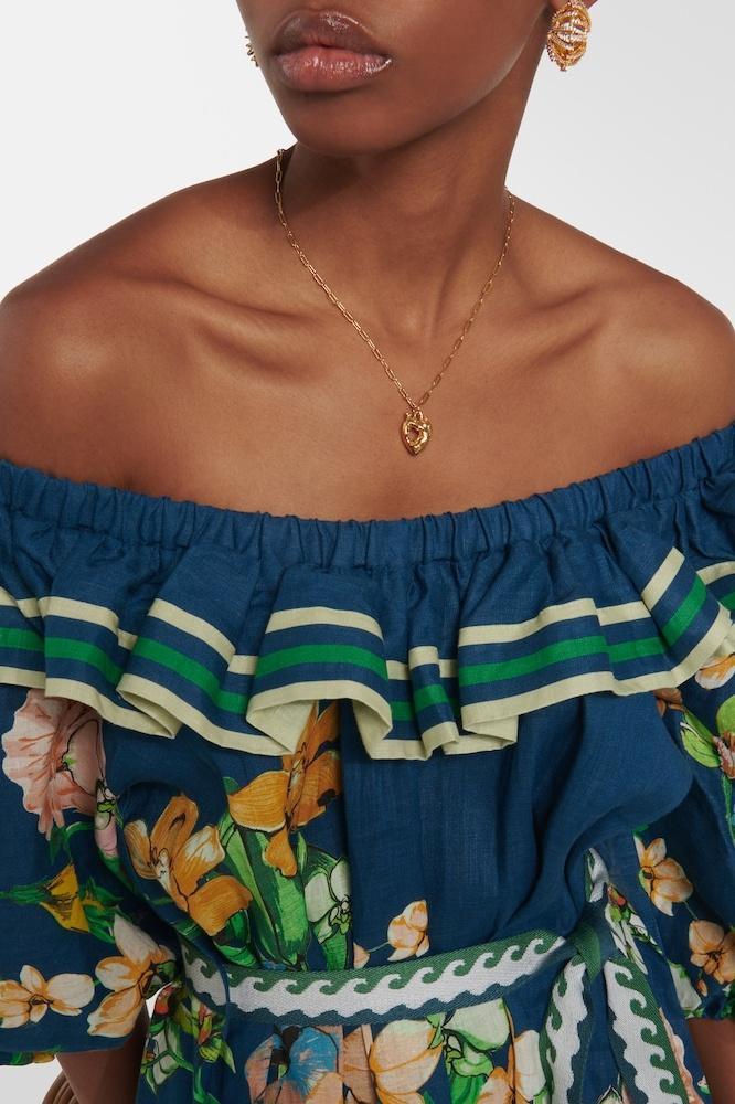 Yolanda Omuzu Açık Çiçek Baskılı Mini Elbise