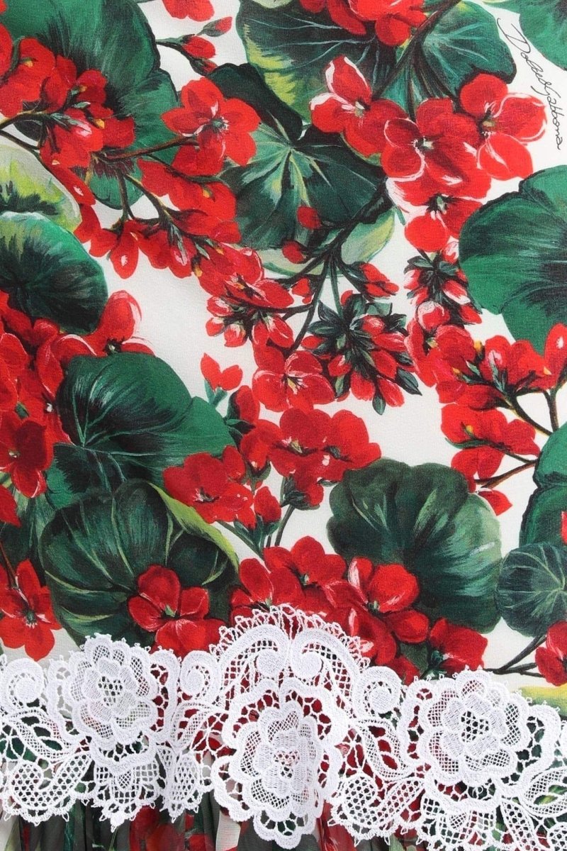 Yvette Baskılı Dantel Detaylı Maxi Elbise