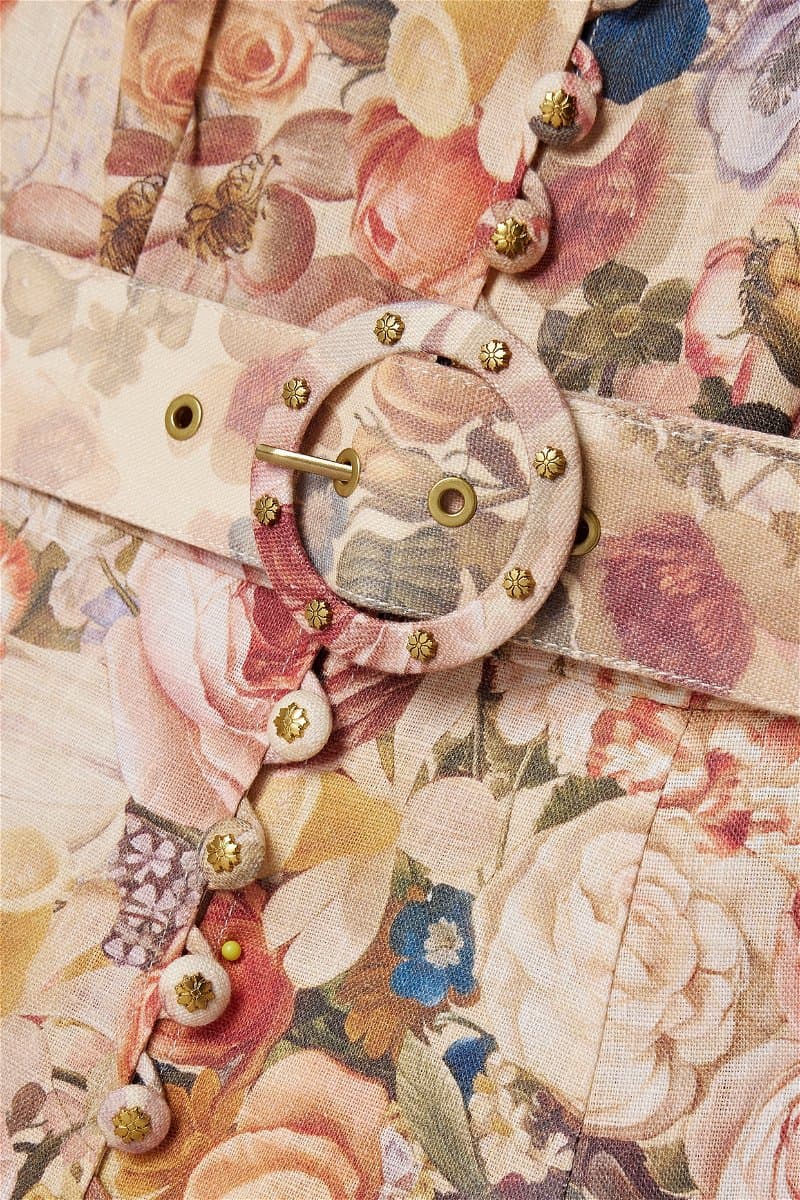 Candice Çiçek Baskılı Midi Gömlek Elbise