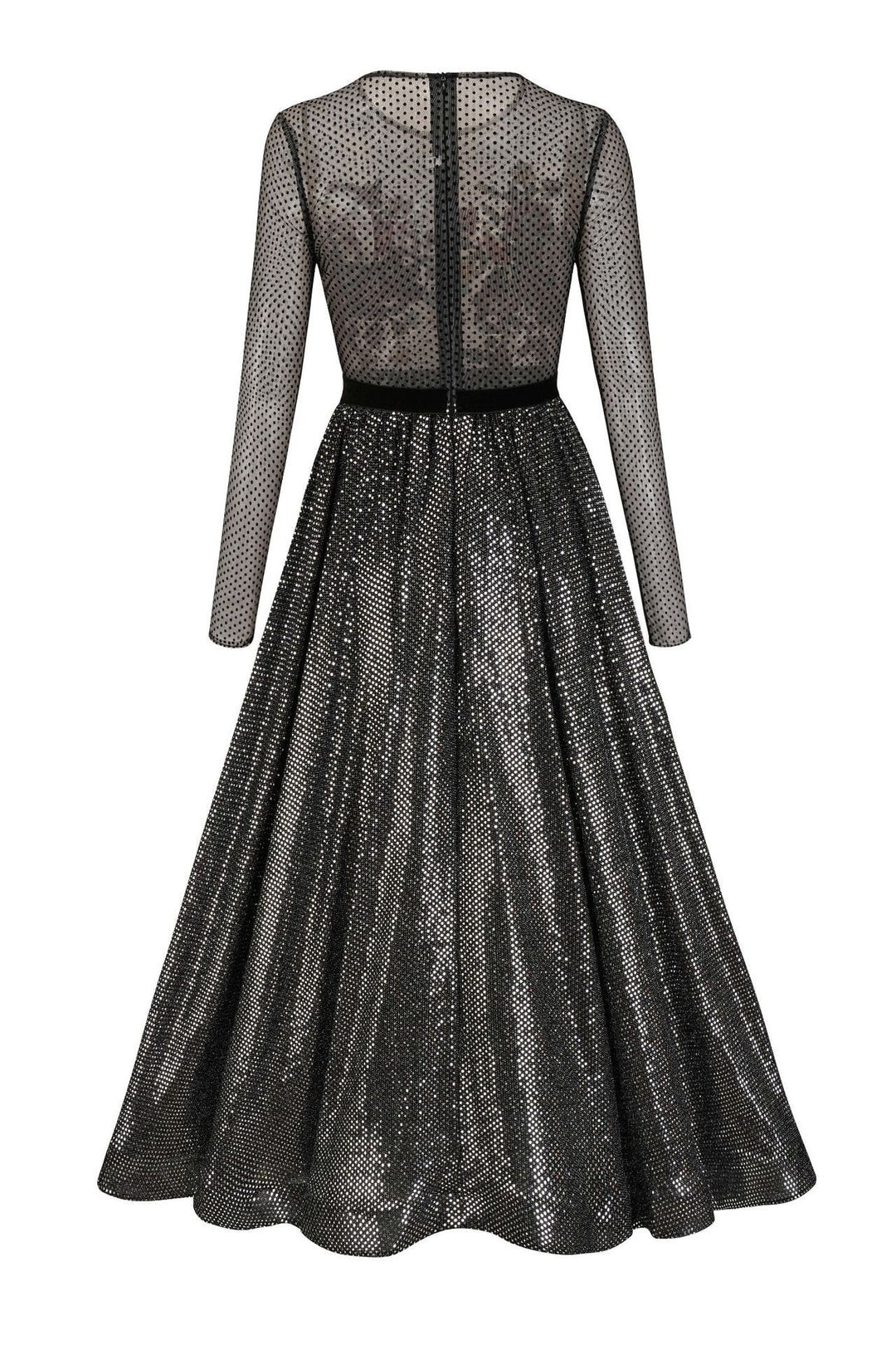 Zona Çiçek İşlemeli File Midi Elbise